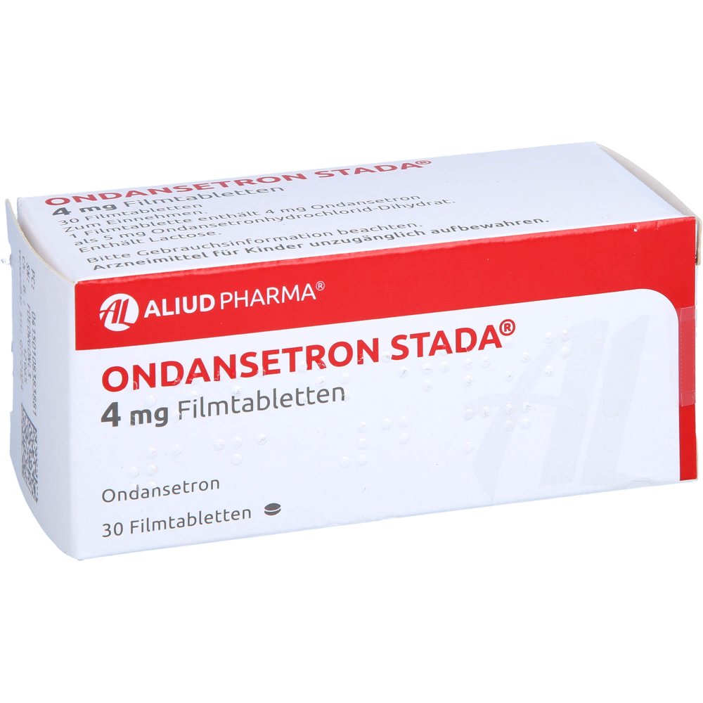 Das Produktfoto zeigt Ondansetron Stada 4 Mg Filmtabletten Aliud (30 stk) PZN 10838388