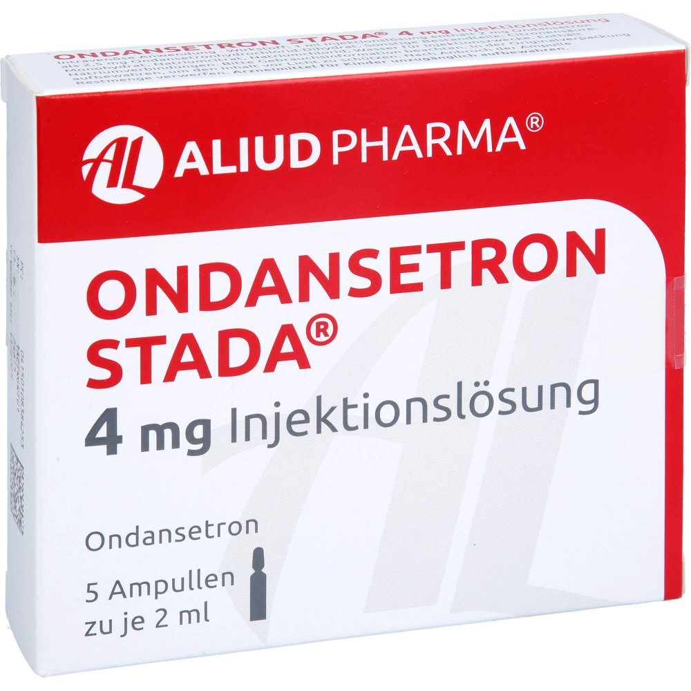 Das Produktfoto zeigt Ondansetron Stada 4 Mg Injektionslösung Aliud (5 stk) PZN 10838425