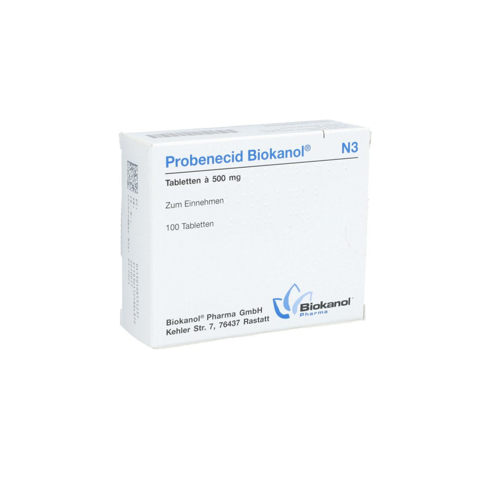 Das Produktfoto zeigt Probenecid Biokanol Tabletten (100 stk) PZN 10853123