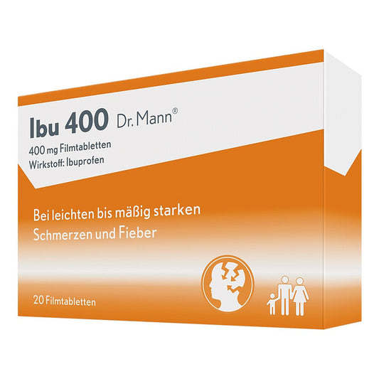 Das Produktfoto zeigt Ibu 400 Dr.Mann Filmtabletten (20 stk) PZN 10853471