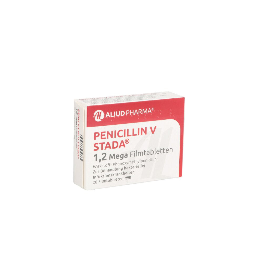 Das Produktfoto zeigt Penicillin V Stada 1,2 Mega Filmtabletten Aliud (20 stk) PZN 10920782