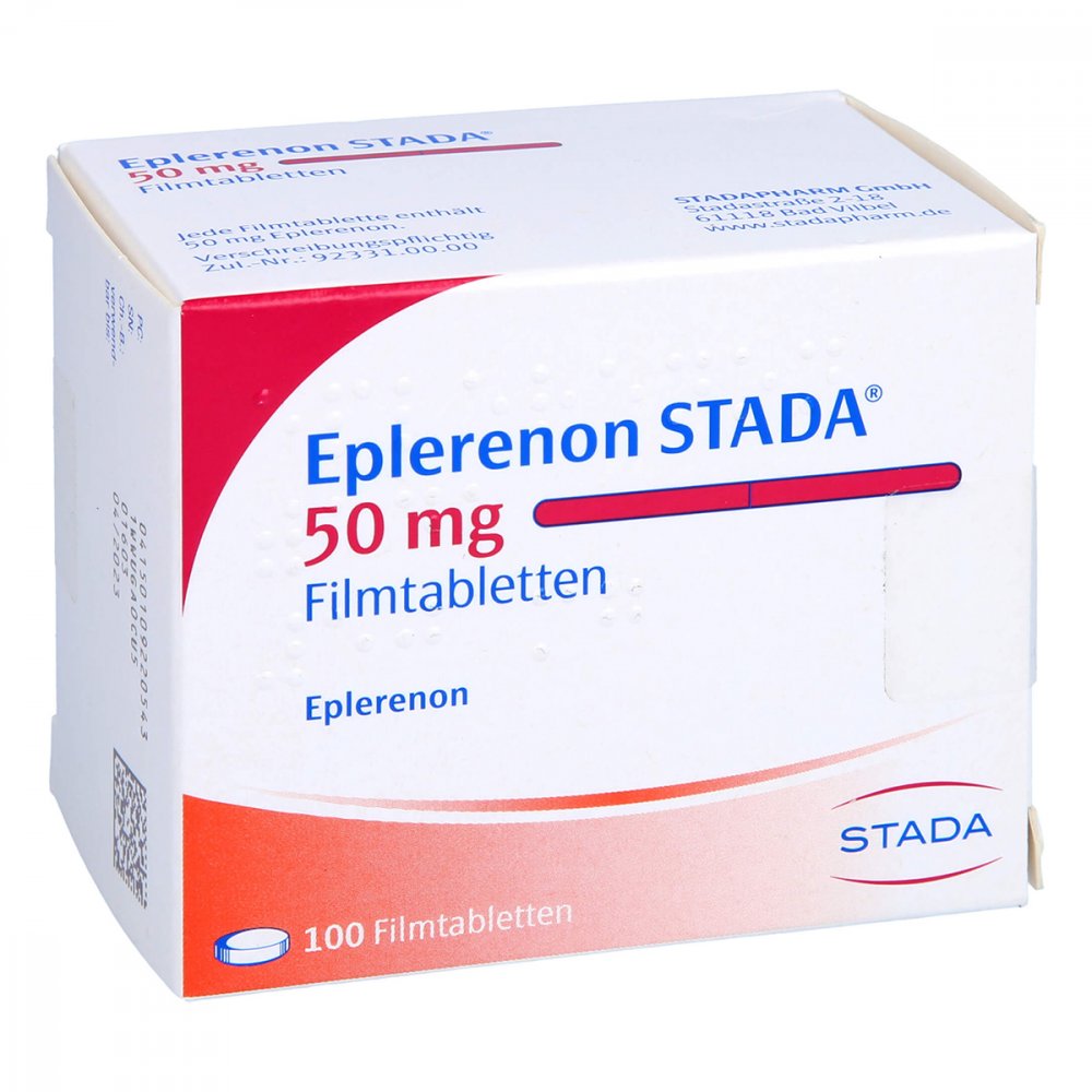 Das Produktfoto zeigt Eplerenon Stada 50 Mg Filmtabletten (100 stk) PZN 10922054