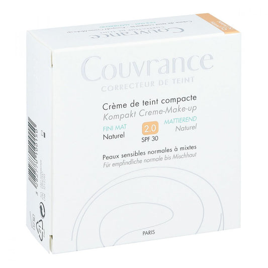 Das Produktfoto zeigt Avene Couvrance Kompakt Cr.-Make-Up Matt.Nat.2.0 (10 g) PZN 10942447