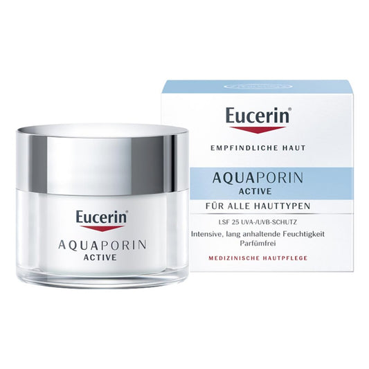 Das Produktfoto zeigt Eucerin Aquaporin Active Creme Lsf 25 (50 ml) PZN 10961404