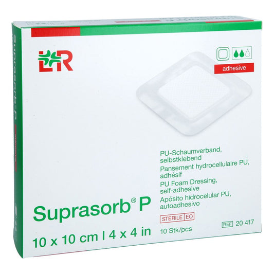 Das Produktfoto zeigt Suprasorb P Pu-Schaumv.Selbstklebend 10x10 Cm (10 stk) PZN 10973413