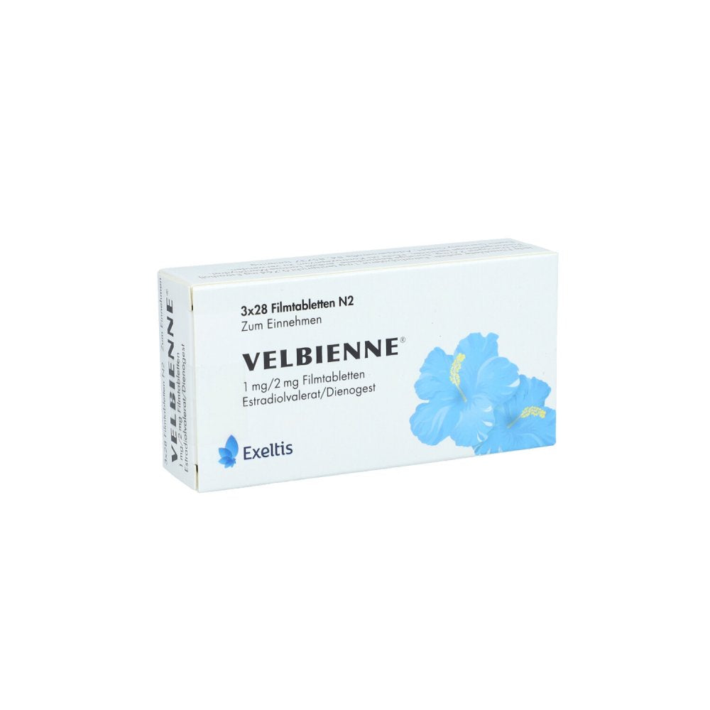 Das Produktfoto zeigt Velbienne 1 Mg/2 Mg Filmtabletten (3X28 stk) PZN 10980672