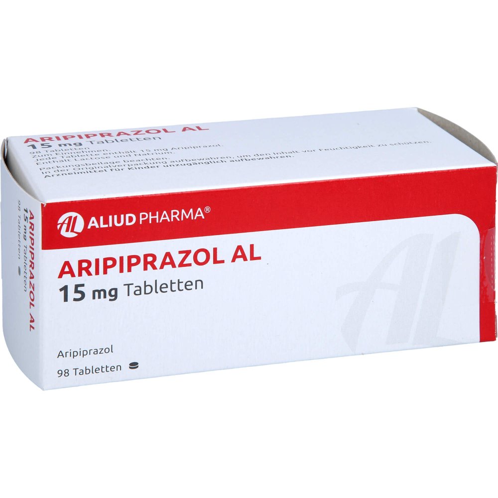 Das Produktfoto zeigt Aripiprazol Al 15 Mg Tabletten (98 stk) PZN 10994763