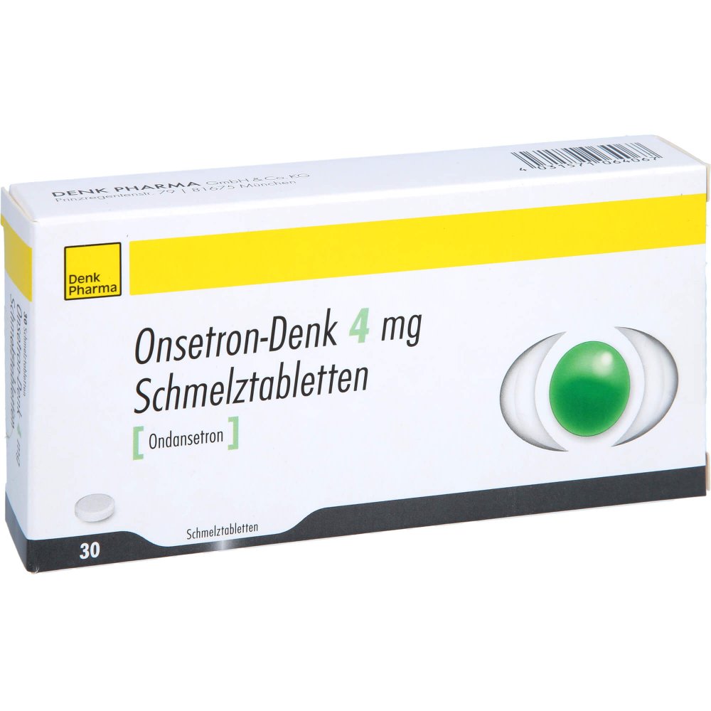 Das Produktfoto zeigt Onsetron-Denk 4 Mg Schmelztabletten (30 stk) PZN 10995840