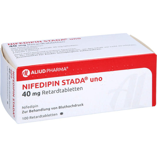 Das Produktfoto zeigt Nifedipin Stada Uno 40 Mg Retardtabletten Aliud (100 stk) PZN 11010846