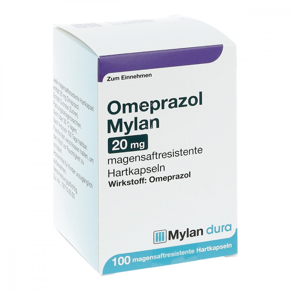 Omeprazol Mylan 20 Mg Magensaftresist.Hartkapseln (100 stk)
