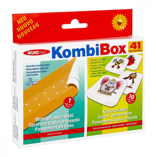 Das Produktfoto zeigt Wundpflaster Textil+Kinderpfl.Kombibox 41 Teile (1 stk) PZN 11025500