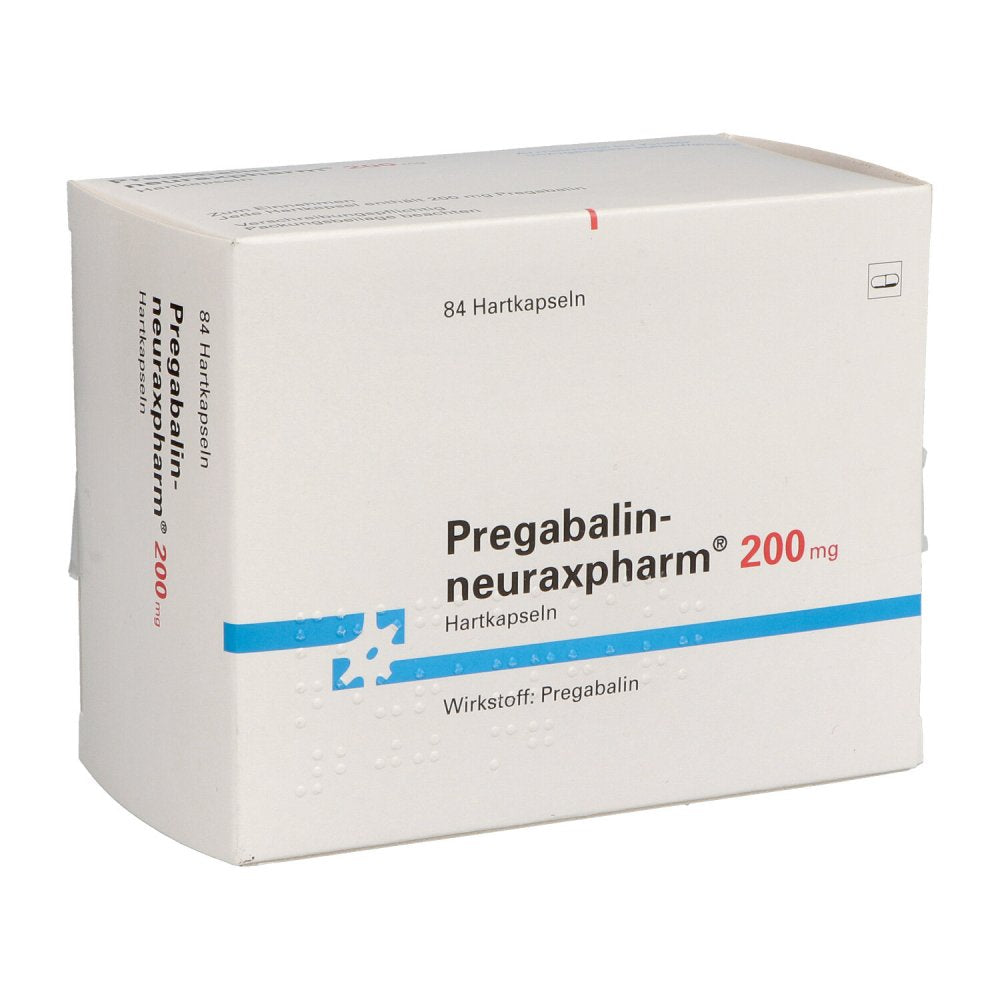 Das Produktfoto zeigt Pregabalin-Neuraxpharm 200 Mg Hartkapseln (84 stk) PZN 11031498