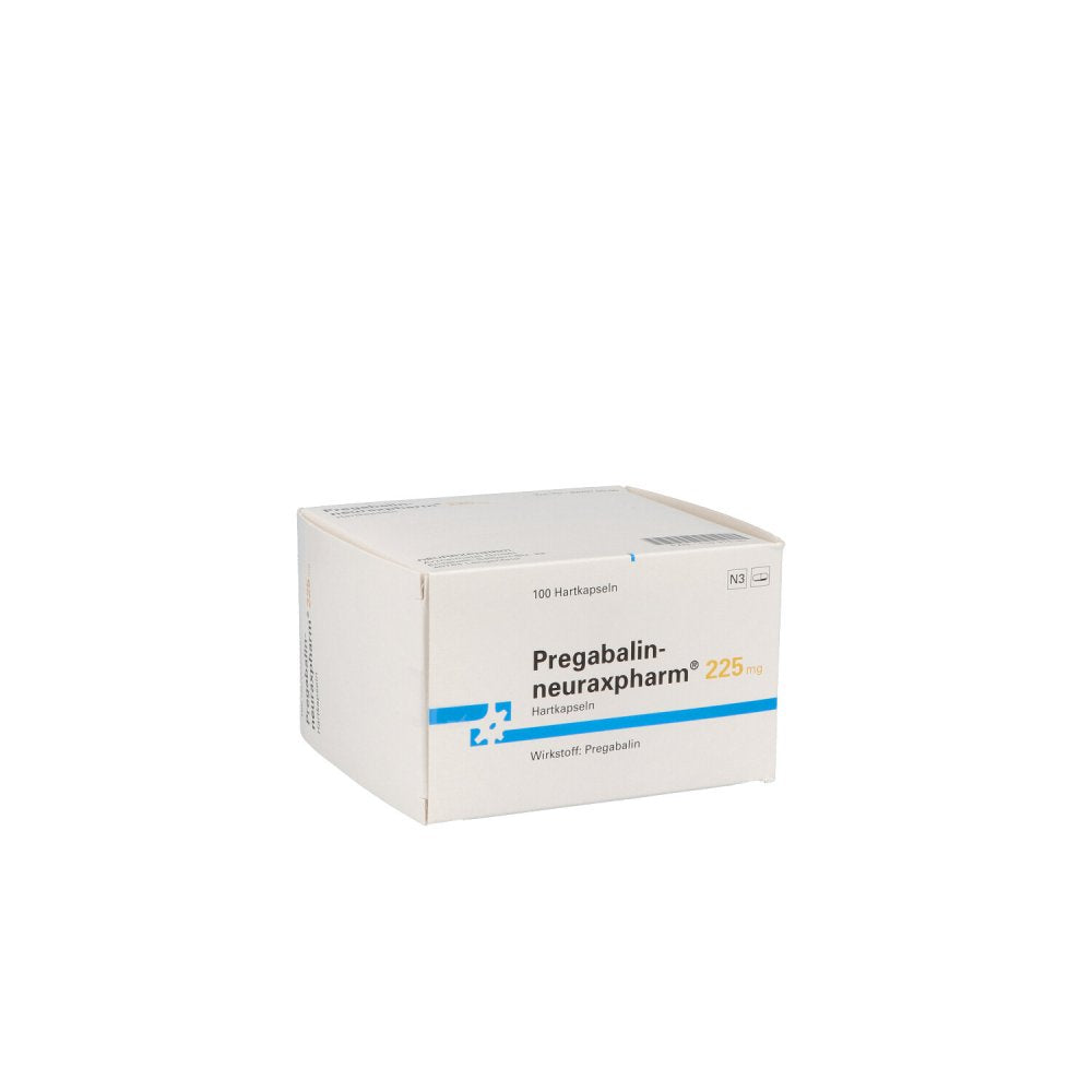 Das Produktfoto zeigt Pregabalin-Neuraxpharm 225 Mg Hartkapseln (100 stk) PZN 11031535