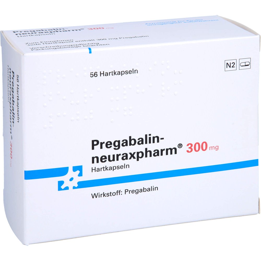 Das Produktfoto zeigt Pregabalin-Neuraxpharm 300 Mg Hartkapseln (56 stk) PZN 11031541