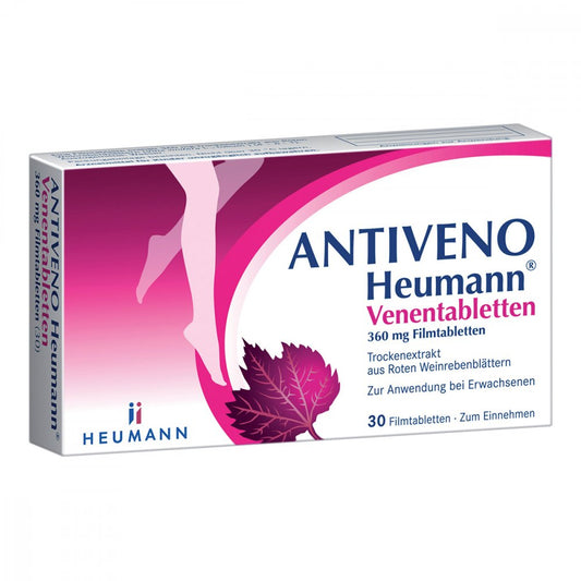 Das Produktfoto zeigt Antiveno Heumann Venentabletten 360 Mg Filmtabl. (30 stk) PZN 11050113