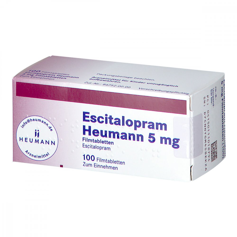 Escitalopram Heumann 5 Mg Filmtabletten (100 stk)