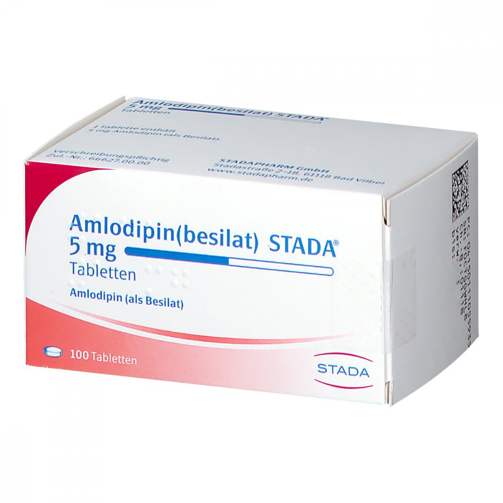 Das Produktfoto zeigt Amlodipin Besilat Stada 5 Mg Tabletten (100 stk) PZN 11105593