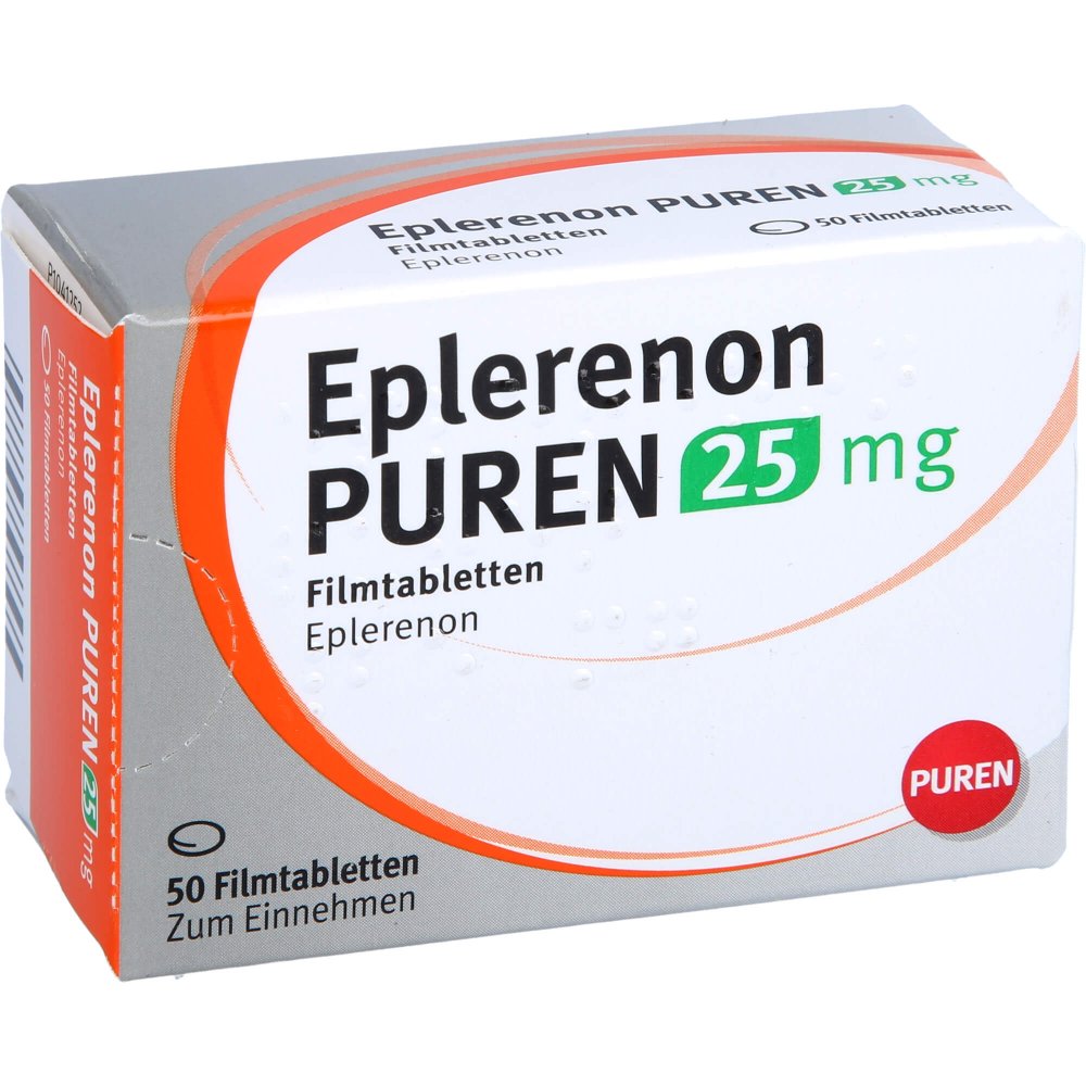 Das Produktfoto zeigt Eplerenon Puren 25 Mg Filmtabletten (50 stk) PZN 11108226