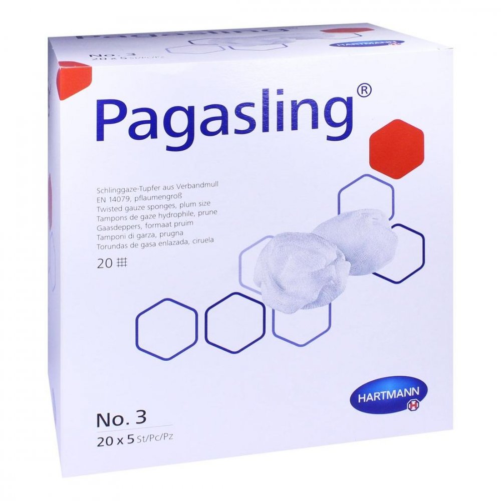Das Produktfoto zeigt Pagasling Mulltupfer Gr.3 Pflaumengroß Steril (20X5 stk) PZN 11113405
