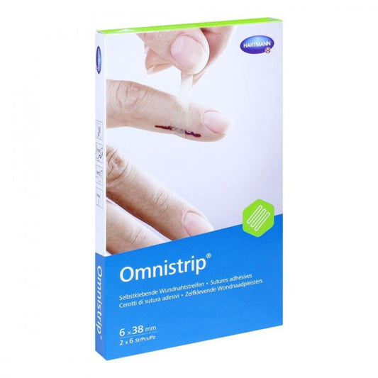 Das Produktfoto zeigt Omnistrip Wundnahtstreifen 6x38 Mm (2 stk) PZN 11126359