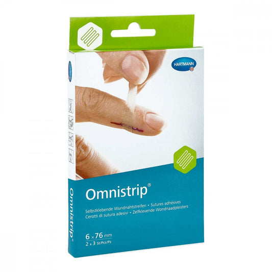 Das Produktfoto zeigt Omnistrip Wundnahtstreifen 6x76 Mm (2 stk) PZN 11126365