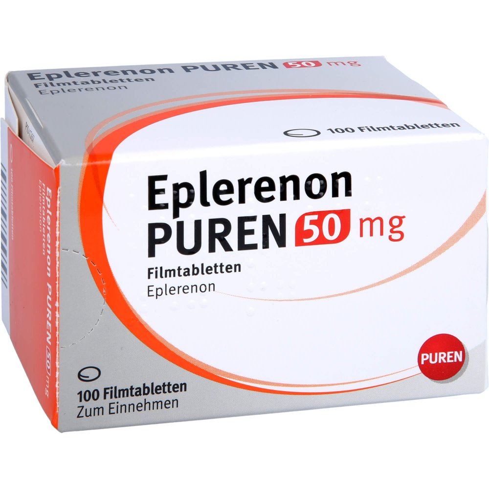Das Produktfoto zeigt Eplerenon Puren 50 Mg Filmtabletten (100 stk) PZN 11126810