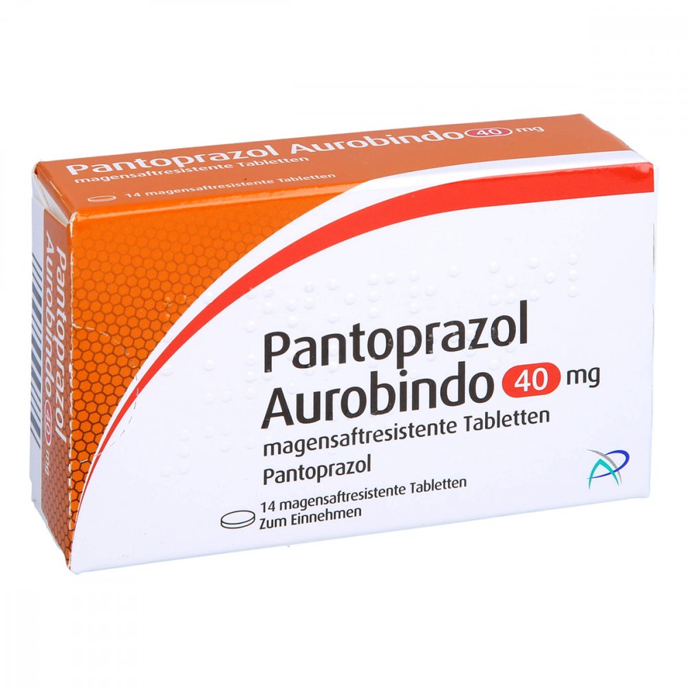 Das Produktfoto zeigt Pantoprazol Aurobindo 40 Mg Magensaftres.Tabletten (14 stk) PZN 11127229