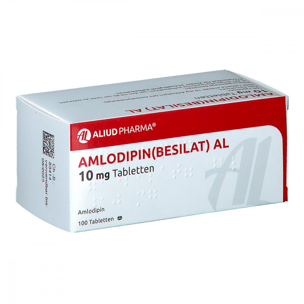 Das Produktfoto zeigt Amlodipin Besilat Al 10 Mg Tabletten (100 stk) PZN 11130295