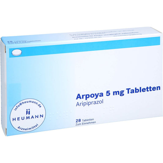 Das Produktfoto zeigt Arpoya 5 Mg Tabletten (28 stk) PZN 11133282