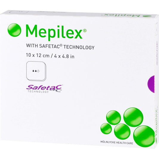 Das Produktfoto zeigt Mepilex 10x12 Cm Schaumverband (5 stk) PZN 11134198