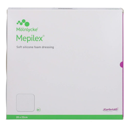 Das Produktfoto zeigt Mepilex 20x22 Cm Schaumverband (5 stk) PZN 11134229