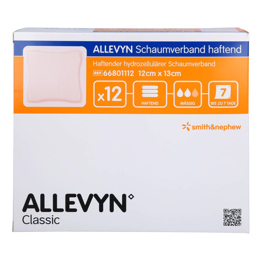 Das Produktfoto zeigt Allevyn Schaumverband 12x13 Cm Haftend (12 stk) PZN 11137653