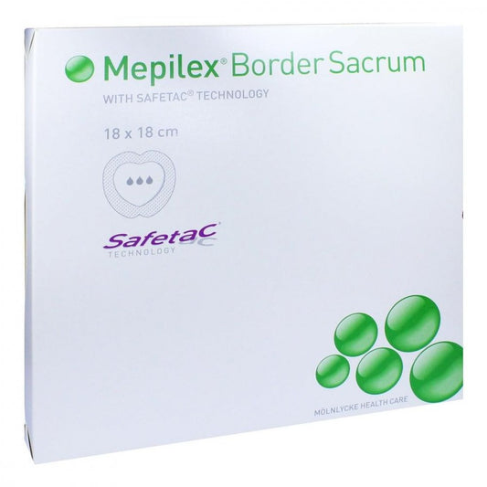 Das Produktfoto zeigt Mepilex Border Sacrum Schaumverb.18x18 Cm Steril (10 stk) PZN 11137802