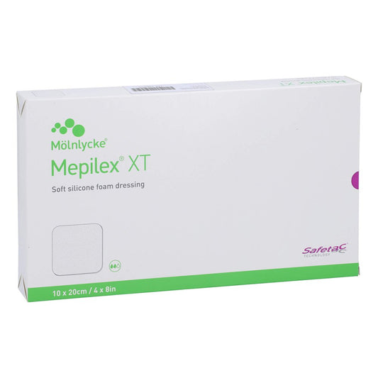 Das Produktfoto zeigt Mepilex Xt 10x20 Cm Schaumverband (5 stk) PZN 11152368