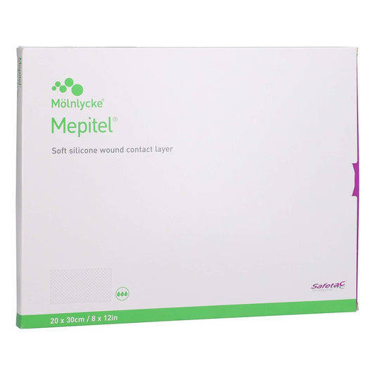 Das Produktfoto zeigt Mepitel Silikon Netzverband 20x30 Cm Steril (5 stk) PZN 11152411