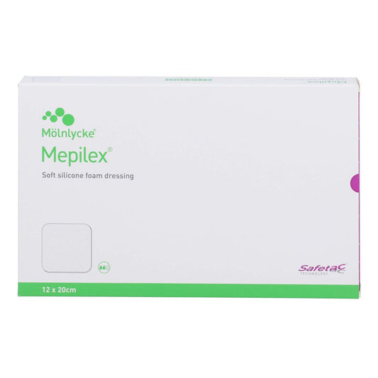 Das Produktfoto zeigt Mepilex 12x20 Cm Schaumverband (5 stk) PZN 11155616