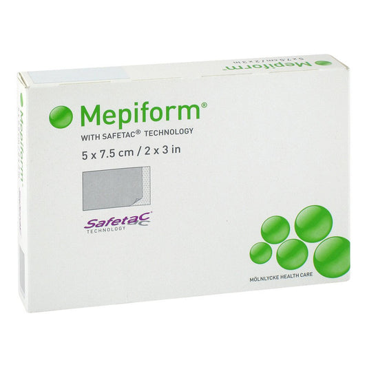 Das Produktfoto zeigt Mepiform 5x7,5 Cm Verband (5 stk) PZN 11155622
