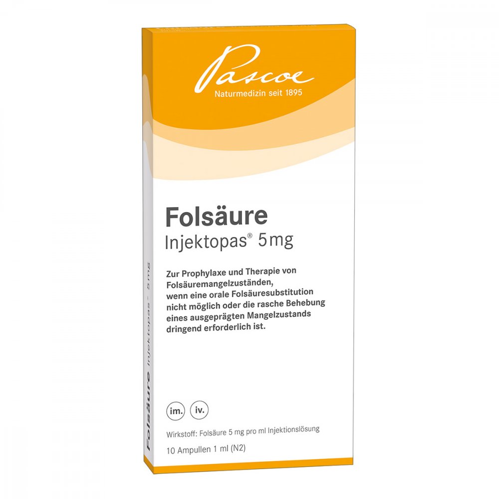 Folsäure Injektopas 5 Mg Injektionslösung (10 stk)