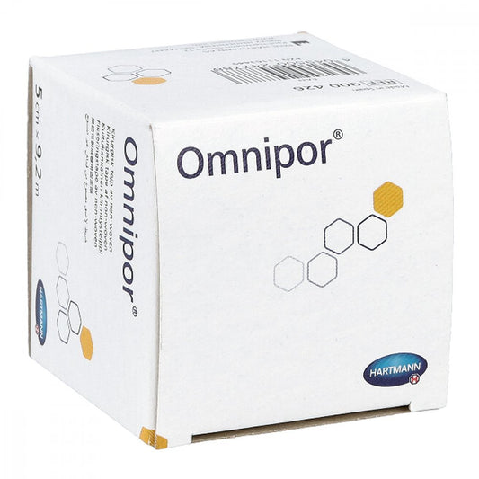 Das Produktfoto zeigt Omnipor Fixierpflaster Vlies 5 Cmx9,2 M (1 stk) PZN 11163449