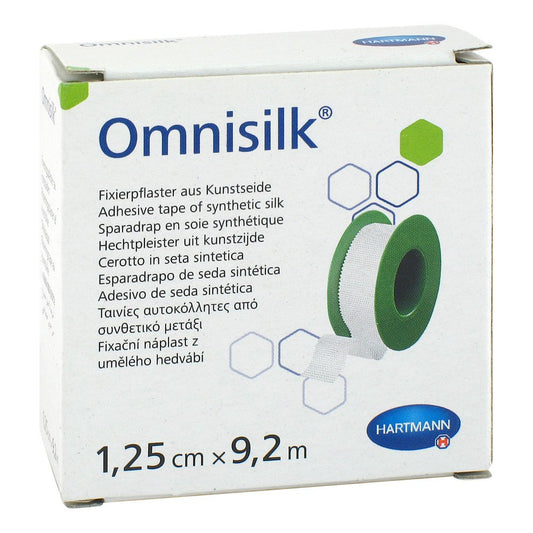 Das Produktfoto zeigt Omnisilk Fixierpflaster Kunstseide 1,25 Cmx9,2 M (1 stk) PZN 11163509