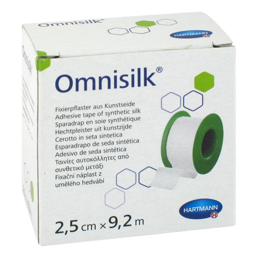 Das Produktfoto zeigt Omnisilk Fixierpflaster Kunstseide 2,5 Cmx9,2 M (1 stk) PZN 11163515
