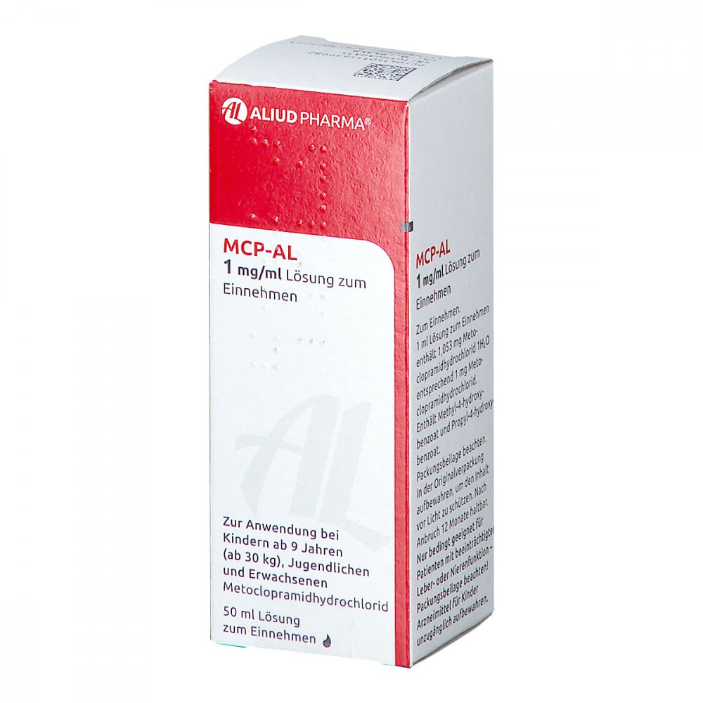 Das Produktfoto zeigt Mcp-Al 1 Mg/Ml Lösung Zum Einnehmen (50 ml) PZN 11163998