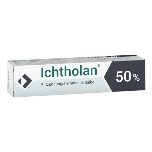 Das Produktfoto zeigt Ichtholan 50% Salbe (15 g) PZN 11172572