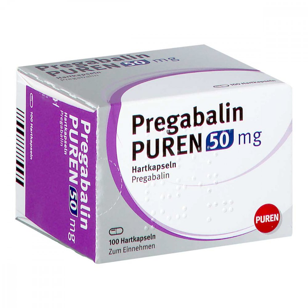 Das Produktfoto zeigt Pregabalin Puren 50 Mg Hartkapseln (100 stk) PZN 11176050