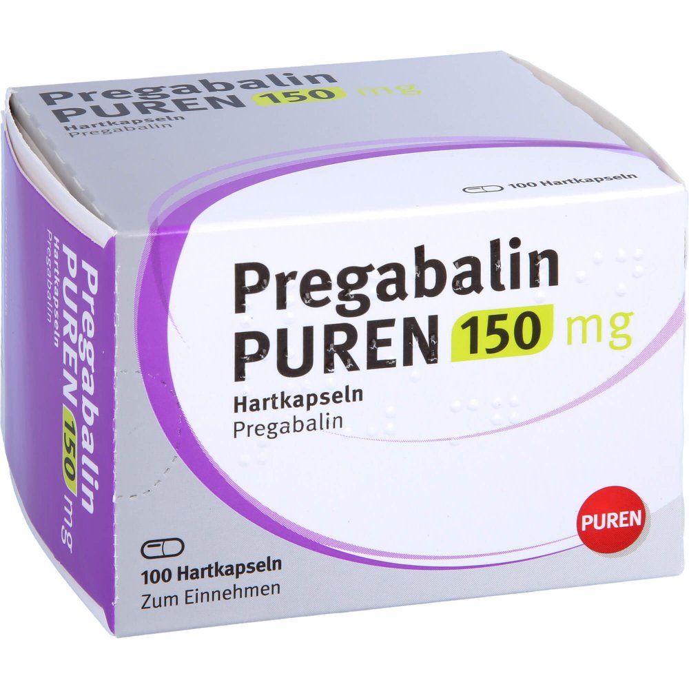 Das Produktfoto zeigt Pregabalin Puren 150 Mg Hartkapseln (100 stk) PZN 11176133