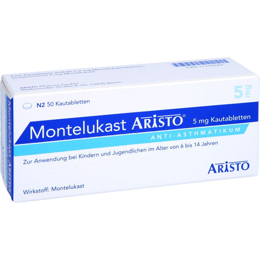 Das Produktfoto zeigt Montelukast Aristo 5 Mg Kautabletten (50 stk) PZN 11179522