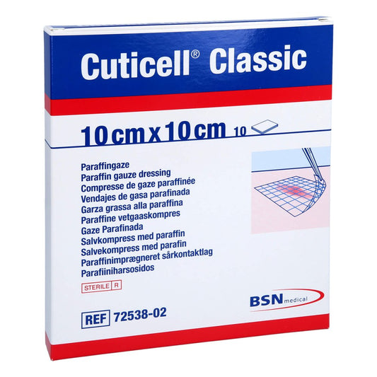 Das Produktfoto zeigt Cuticell Classic Wundgaze 10x10 Cm (10 stk) PZN 11184049