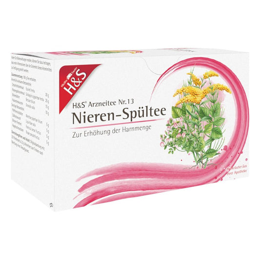 Das Produktfoto zeigt H&S Nieren-Spültee Filterbeutel (20X2.0 g) PZN 11213325