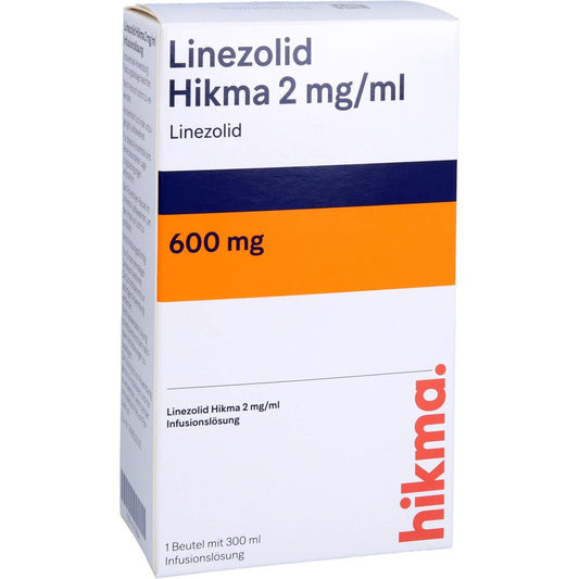 Das Produktfoto zeigt Linezolid Hikma 2 Mg/Ml 600mg Inf.-Lsg.Beutel (1 stk) PZN 11213354