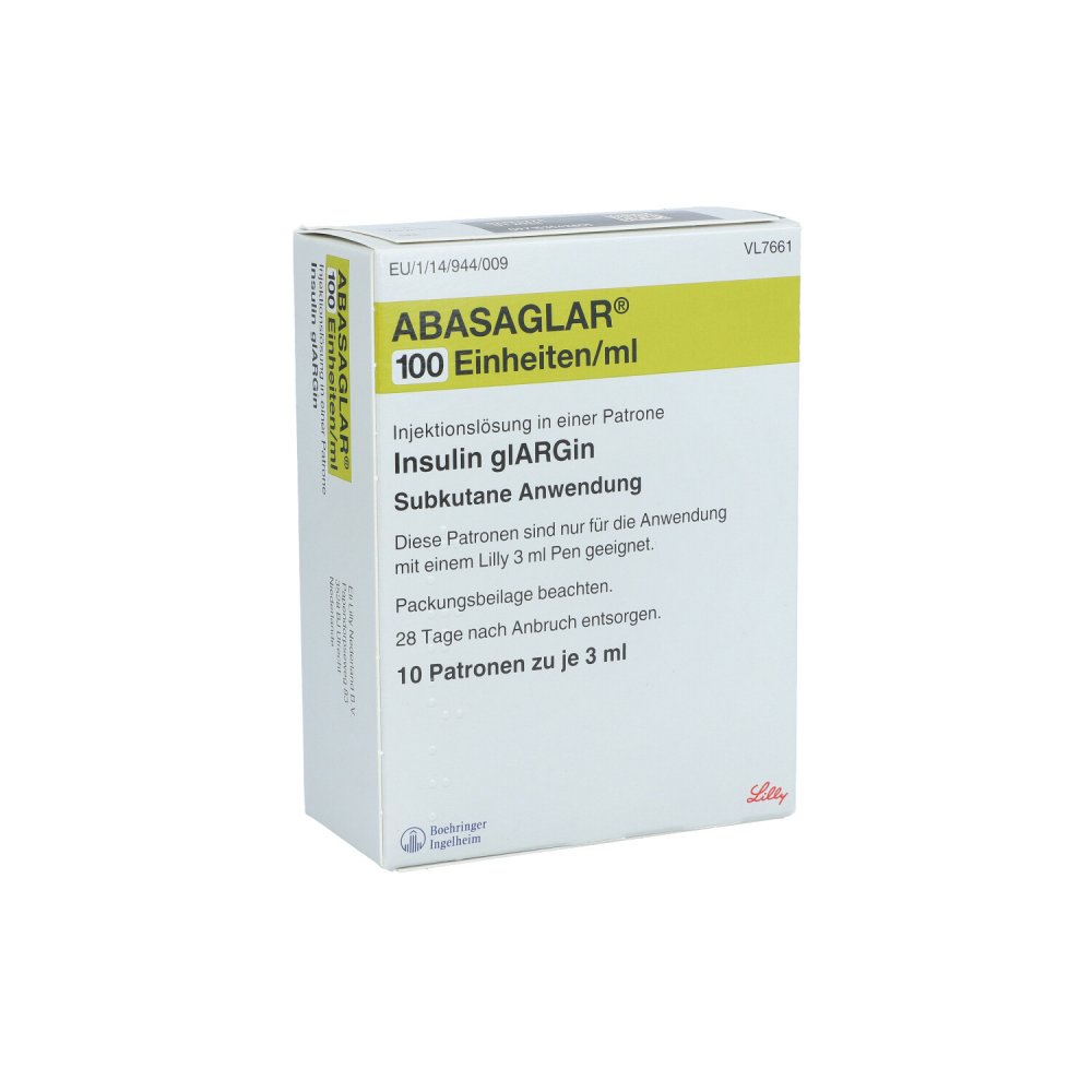Abasaglar 100 E/Ml Injektionslösung Patrone (10X3 ml)